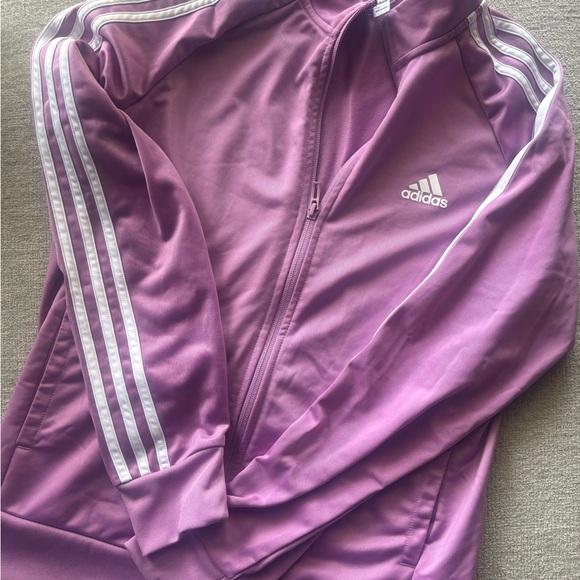 adidas Jackets & Blazers - Adidas Women's Purple Track Jacket with White Stripes